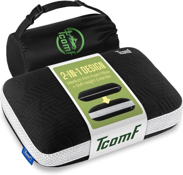 Camping Pillow: Dual Cover, Memory Foam Travel Pil... - Image 2