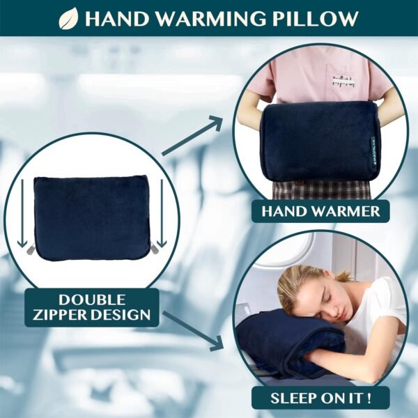 PAVILIA Travel Blanket Pillow, Soft Airplane Blank... - Image 5