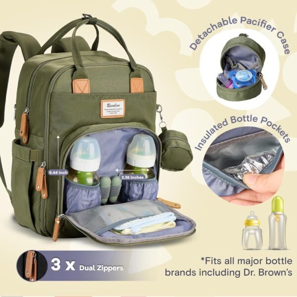 RUVALINO Diaper Bag Backpack - Multifunction Trave... - Image 3