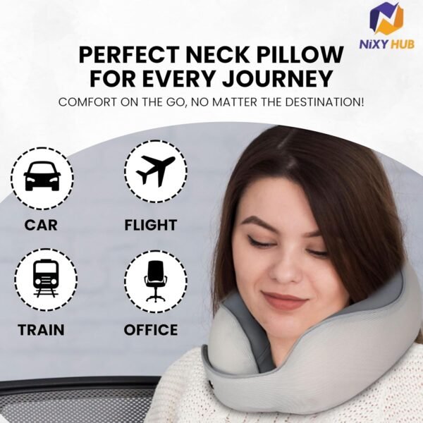Travel Neck Pillow – Soft Memory Foam Airplane Pil... - Image 7