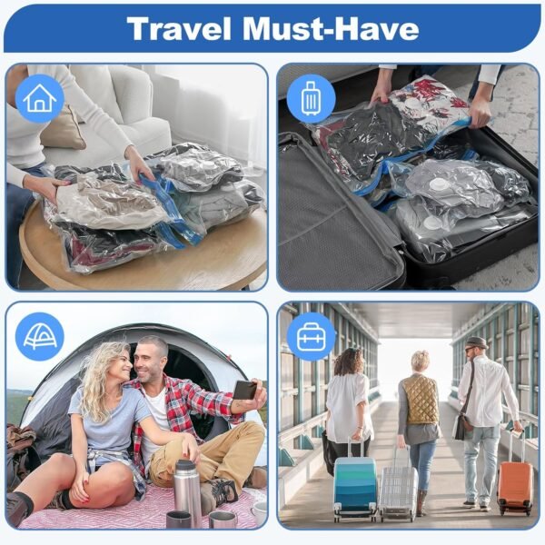VMstr 12 Pack Travel Vacuum Storage Bags with USB ... - Image 8