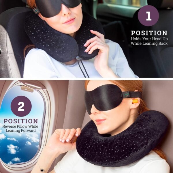 Memory Foam Travel Pillow for Airplanes - Best Air... - Image 3