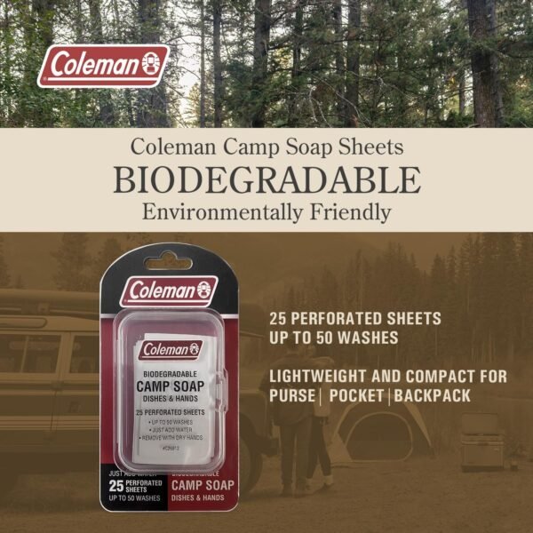 Coleman Camp Soap Sheets – 25 Travel Soap Sheets f... - Image 5