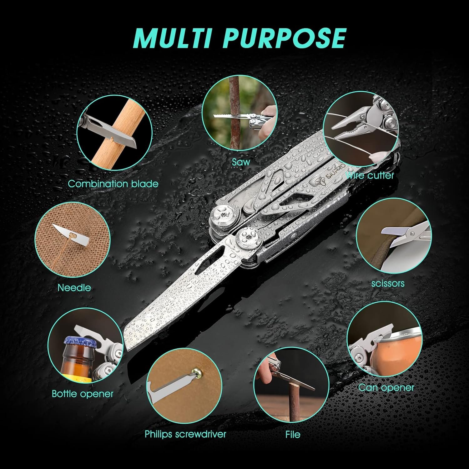 Multitool Pocket Knife for Men, Tactical Multi Too... - Image 7