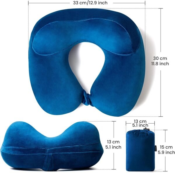 Anmerl Inflatable Travel Pillow Soft Velvet Portab... - Image 3