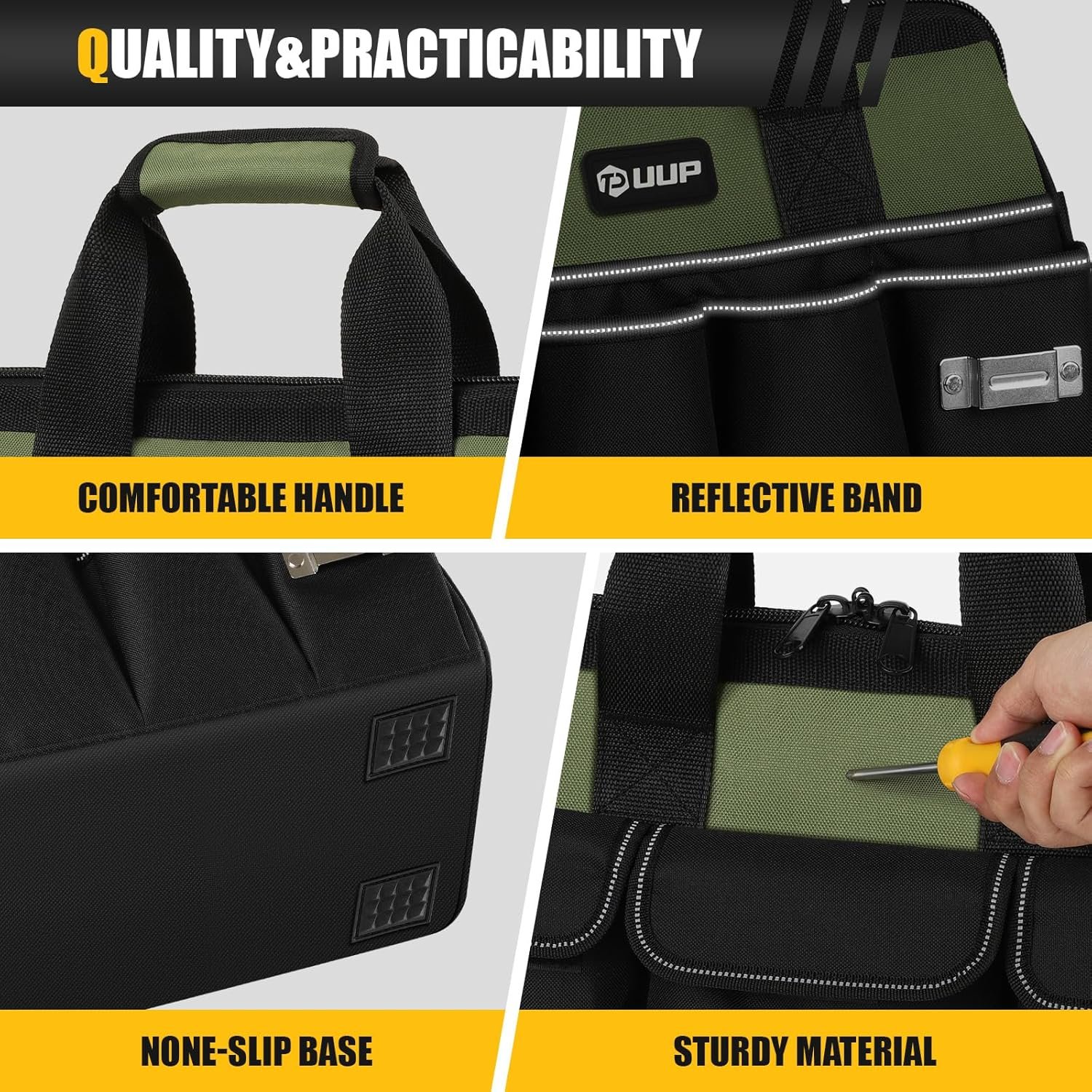 18-Inch Large Tool Bag, 16-Pocket Portable Tool Bo... - Image 6