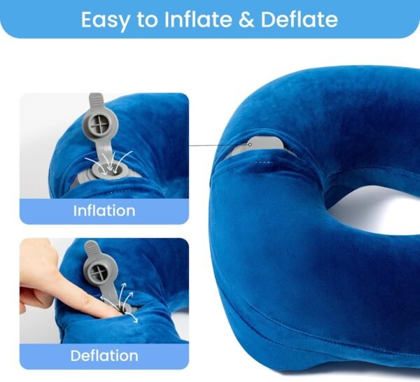 Anmerl Inflatable Travel Pillow Soft Velvet Portab... - Image 6