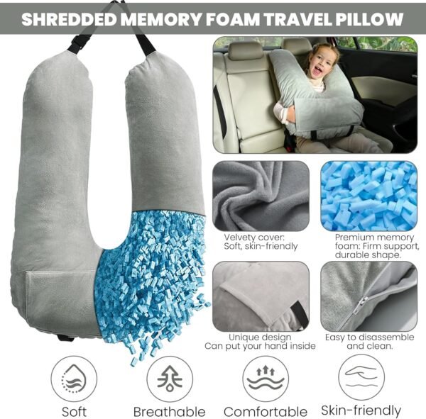 Travel Pillow Car Pillow for Kids, Car Sleeping Pi... - Image 5