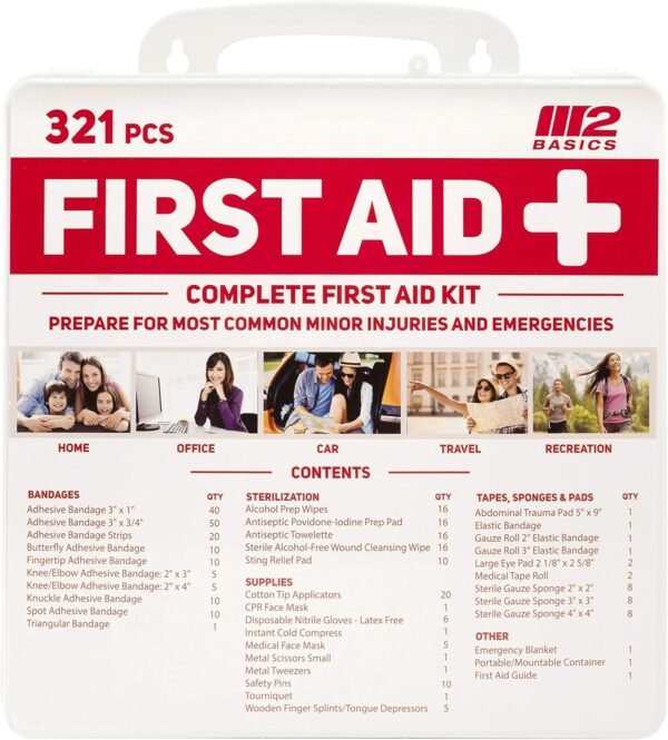 M2 BASICS Complete 321 Piece First Aid Kit | Home,... - Image 2