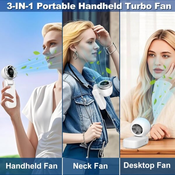 Portable Handheld Turbo Fan, 100 Gear Wind, 3-IN-1... - Image 7