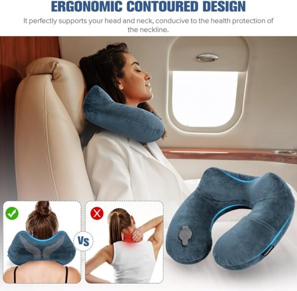 Rewondah Inflatable Travel Pillow for Sleeping Air... - Image 3