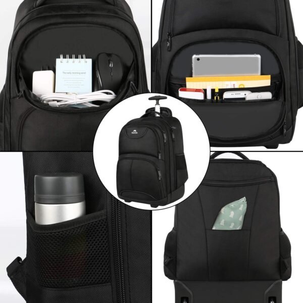 MATEIN Rolling Backpack, 17 inch Water Resistant W... - Image 4