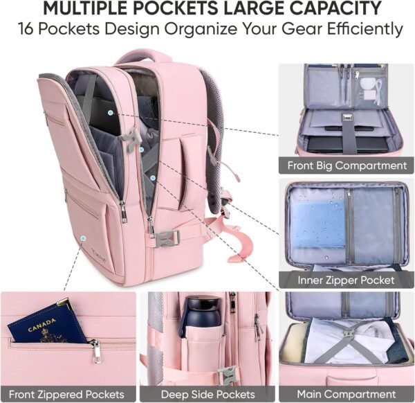 BALEINE Travel Backpack for Women Men, Large Sturd... - Image 3