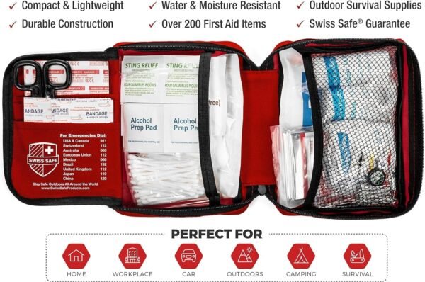 Swiss Safe 2-in-1 First Aid Kit for Car, Travel & ... - Image 4