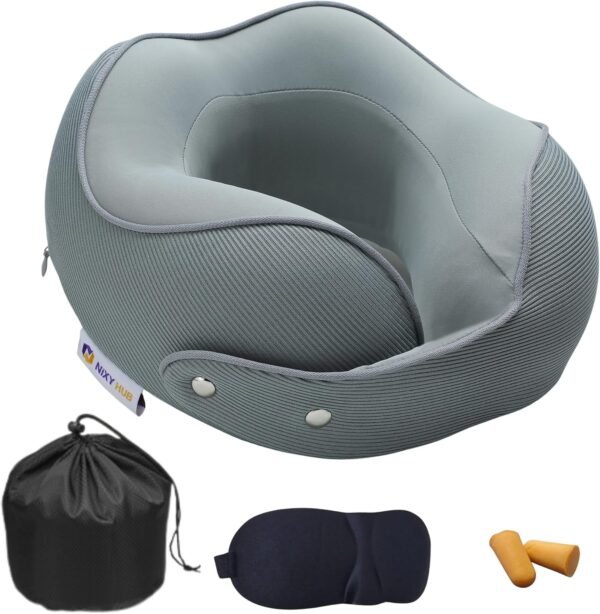 Travel Neck Pillow – Soft Memory Foam Airplane Pil... - Image 2