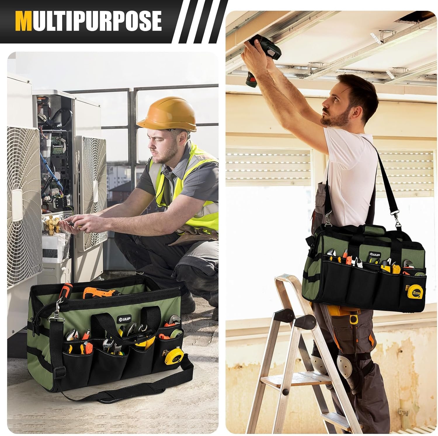 18-Inch Large Tool Bag, 16-Pocket Portable Tool Bo... - Image 8