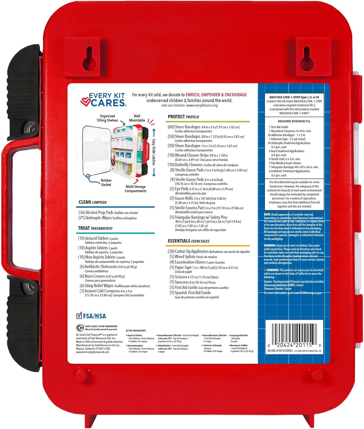 Be Smart Get Prepared First Aid Kit Hard Red Case ... - Image 4