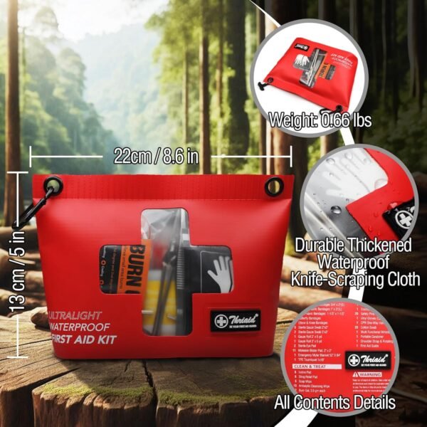 120 PCS Waterproof First Aid Kit, Portable Small B... - Image 8