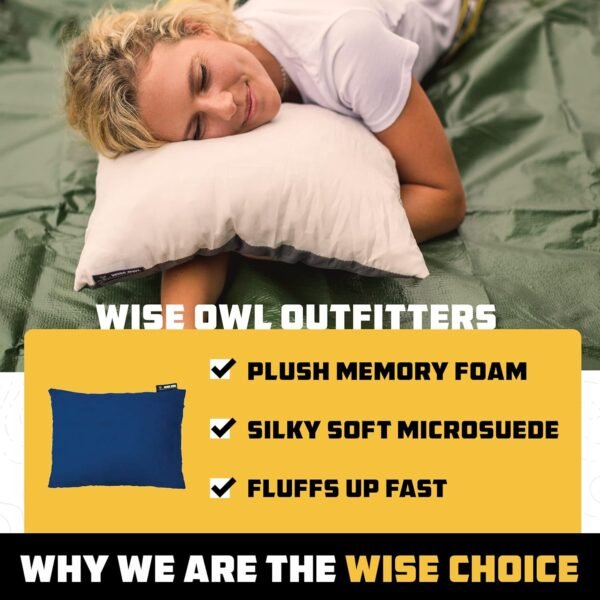 Wise Owl Outfitters Camping Pillow – Memory Foam T... - Image 5