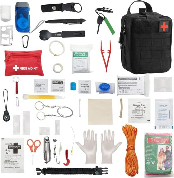 VEVOR Survival First Aid Kit, 250 Pieces, 600D Nyl... - Image 2