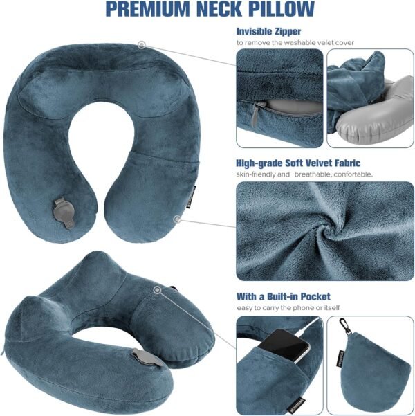 Rewondah Inflatable Travel Pillow for Sleeping Air... - Image 5