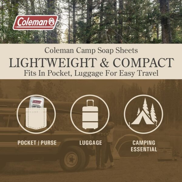 Coleman Camp Soap Sheets – 25 Travel Soap Sheets f... - Image 6