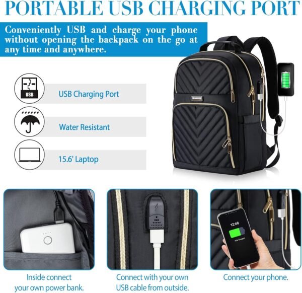 Travel Laptop Backpack, School Backpack for Teen G... - Image 4