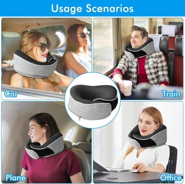 Neck Pillow for Travel, Airplane Memory Foam Plane... - Image 8