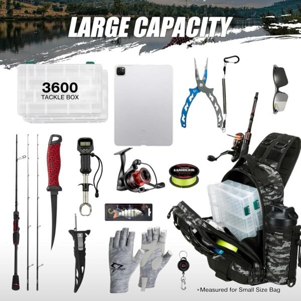 Piscifun Fishing Tackle Backpack with Rod & Gear H... - Image 7