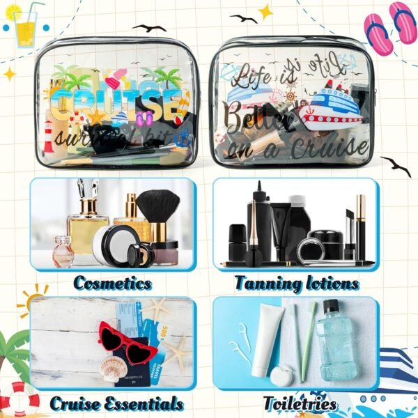 Y1tvei Cruise Clear Makeup Bag - 2Pcs Large Cruise... - Image 4