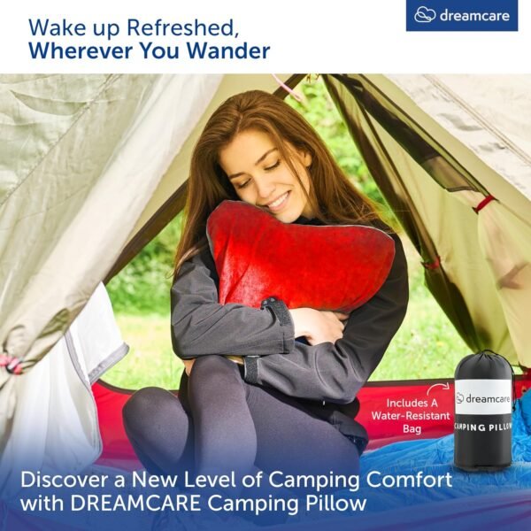 DREAMCARE Camping Pillow, Memory Foam Travel Pillo... - Image 3