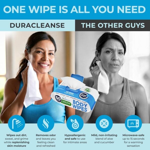 XL Body Wipes for Adults Bathing No Rinse - 50 Ct.... - Image 4