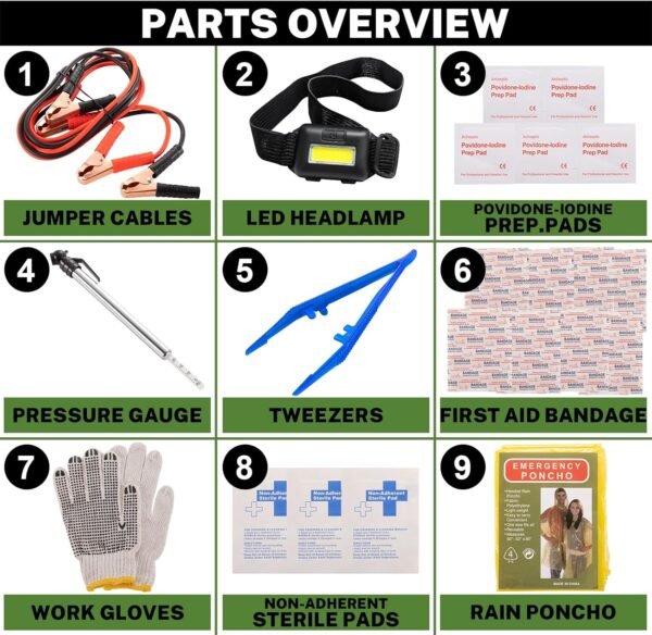 Car Emergency Kit with Battery Jumper Cables,Car A... - Image 3