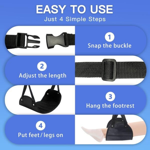 2-Pack Airplane Travel Footrest Hammock - Perfect ... - Image 8
