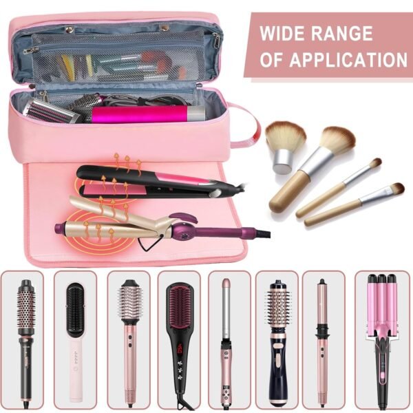 Hair Tools Travel Bag with Heat Resistant Pad, Dou... - Image 6