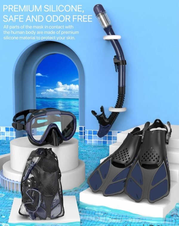 Snorkeling Gear for Adults Men Women,4 in 1 Snorke... - Image 6