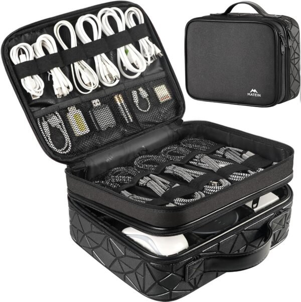 MATEIN Cord Organizer Case with Adjustable Divider... - Image 2