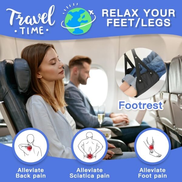 2-Pack Airplane Travel Footrest Hammock - Perfect ... - Image 3