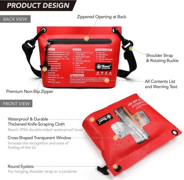 120 PCS Waterproof First Aid Kit, Portable Small B... - Image 3
