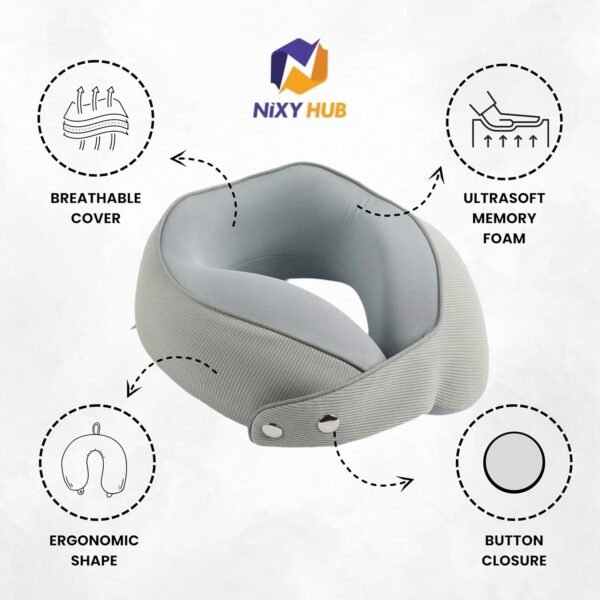 Travel Neck Pillow – Soft Memory Foam Airplane Pil... - Image 4