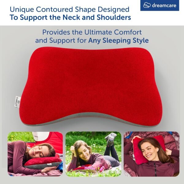 DREAMCARE Camping Pillow, Memory Foam Travel Pillo... - Image 4