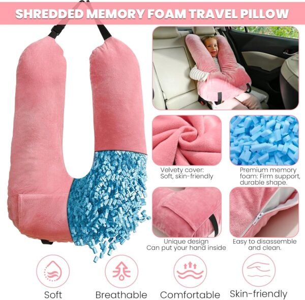 Travel Pillow Car Pillow for Kids, Car Sleeping Pi... - Image 5