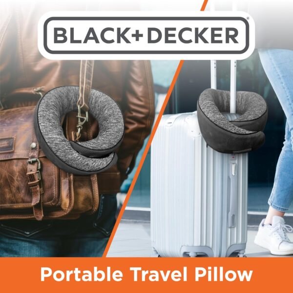 BLACK+DECKER Travel Pillow Corduroy Ostrich Neck W... - Image 9