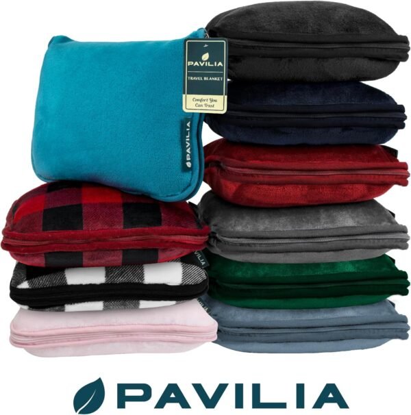 PAVILIA Travel Blanket Pillow, Soft Airplane Blank... - Image 9