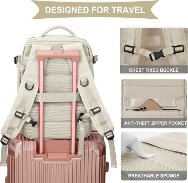 WONHOX Large Travel Backpack Carry on Flight Appro... - Image 6