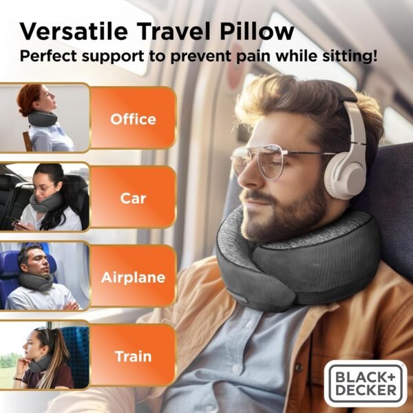 BLACK+DECKER Travel Pillow Corduroy Ostrich Neck W... - Image 5
