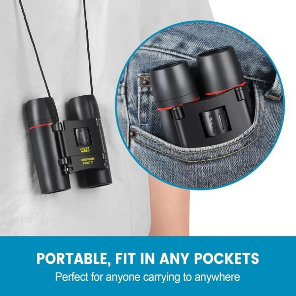 12X25 Mini Pocket Binoculars Compact, Small Lightw... - Image 6