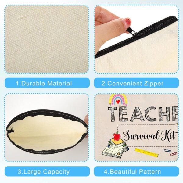30 Pieces Teacher Gifts Makeup Bags Teacher Surviv... - Image 3