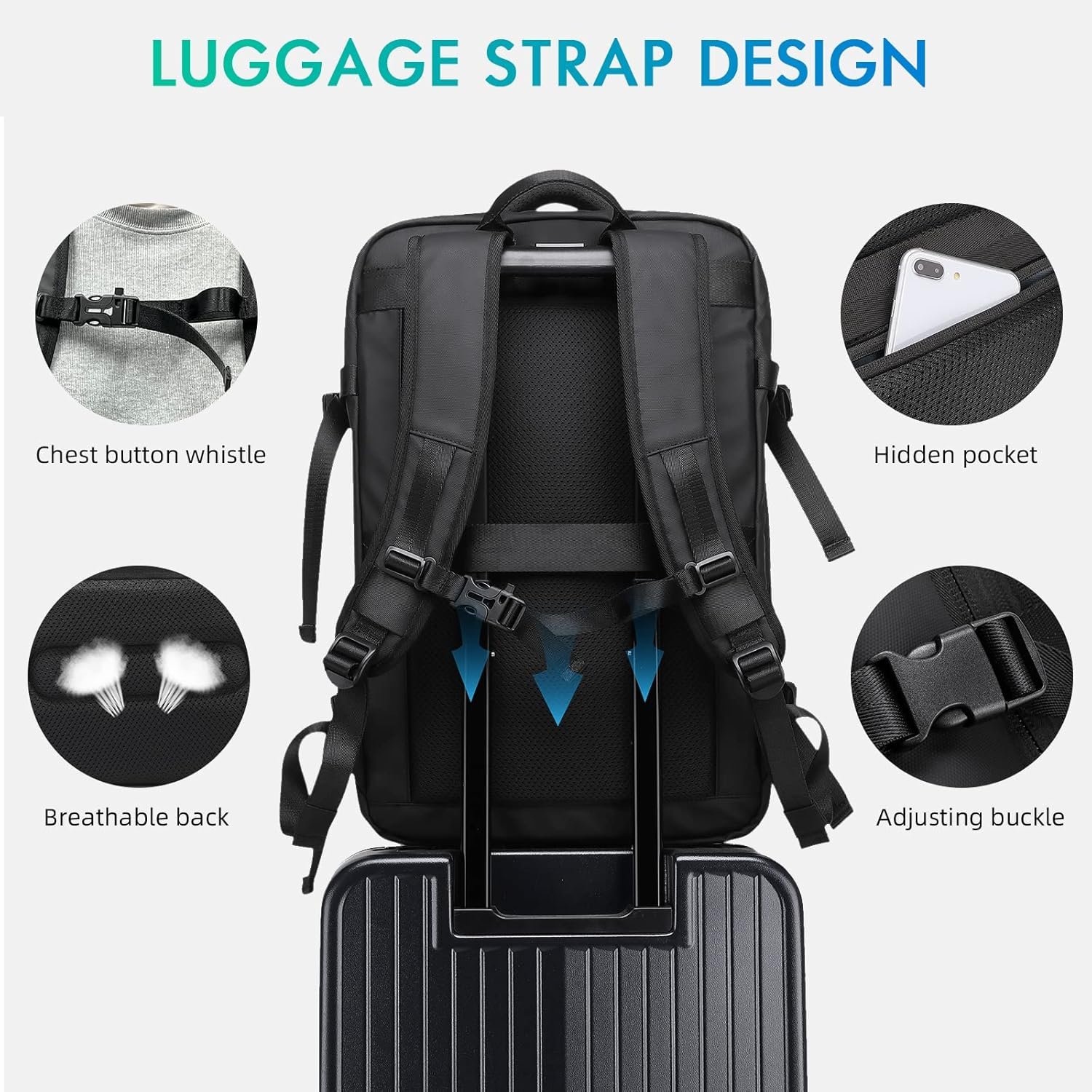 50L Carry on Travel Backpack, Expandable Airline A... - Image 6