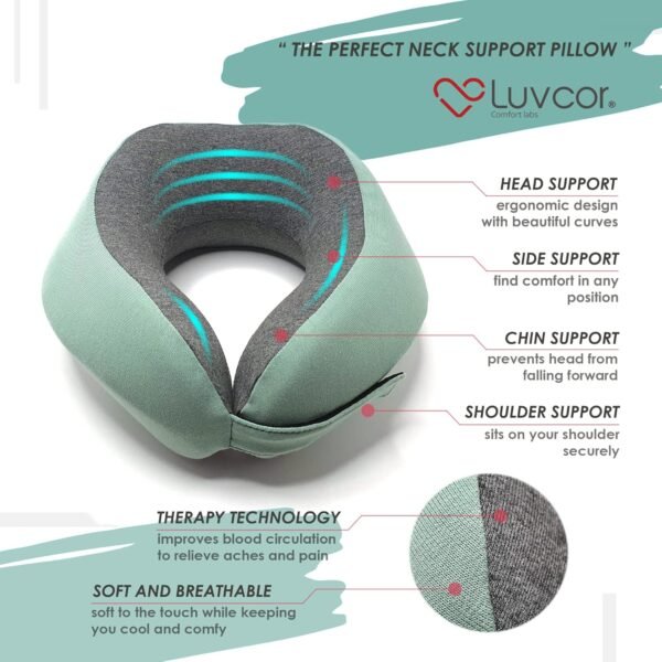 Premium Quality Memory Foam Travel Neck Pillow Bun... - Image 3